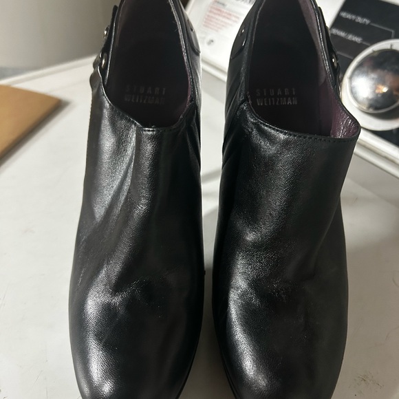 Stuart Weitzman Black Ankle Booties Sleek Design - Picture 1 of 5